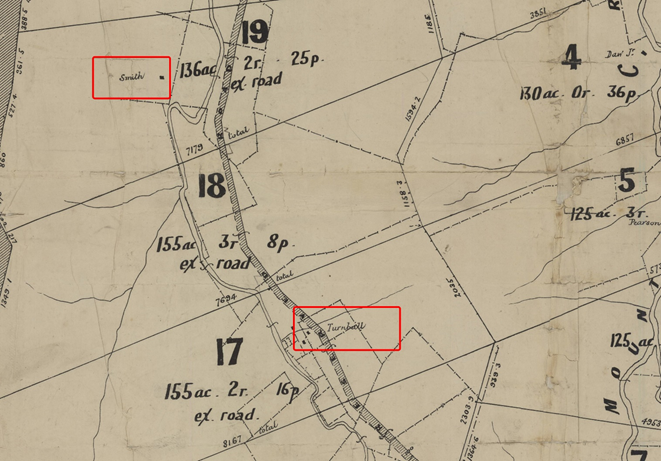 Marshall Mount Estate map excerpt showing Turnbull &amp; Schmit
