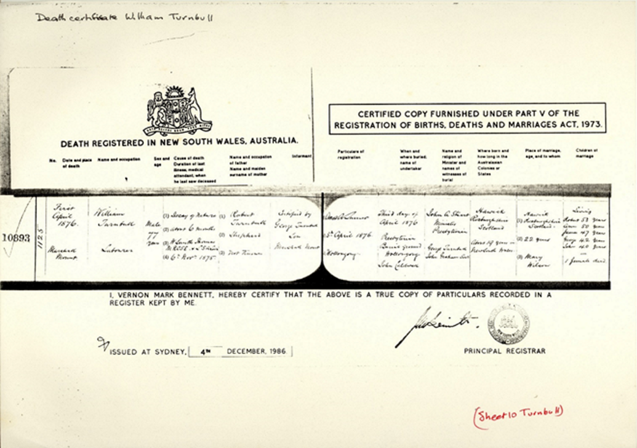 Turnbull William Death cert